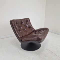 Original Artifort 975 Swivel Chair by Geoffrey Harcourt (80s Deep Brown Edition)
