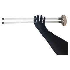 1930s Art Deco Glass and Metal Swing-Arm Towel Rack