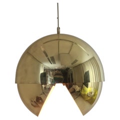 Adjustable Brass "Dome" Pendant Light by Vereinigte Werkstätten München, 1960s