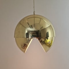 Adjustable Brass "Dome" Pendant Light by Vereinigte Werkstätten München, 1960s