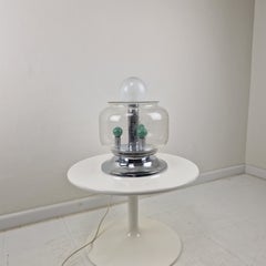 Mid-Century Italian Space Age Table Lamp with Effervescent Bubble Glass, 1970's