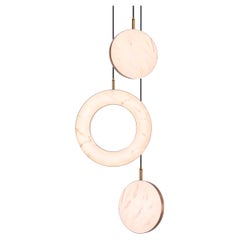 ‘Rosa Ring, 3 Piece’ by Marc Wood. Brass and Rosa Marble, handmade lamps (LED)