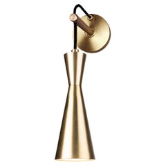 Cone Wall Lamp 'Large' by Marc Wood, Handmade Brass Lamp with GU10 LED Bulb