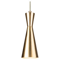 Cone Pendant Lamp, Medium by Marc Wood, Handmade Brass Lamp with GU10 LED bulbs