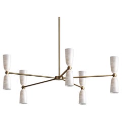 Marc Wood Figure Chandelier Luxury Light Large, Brushed Brass & Alabsater
