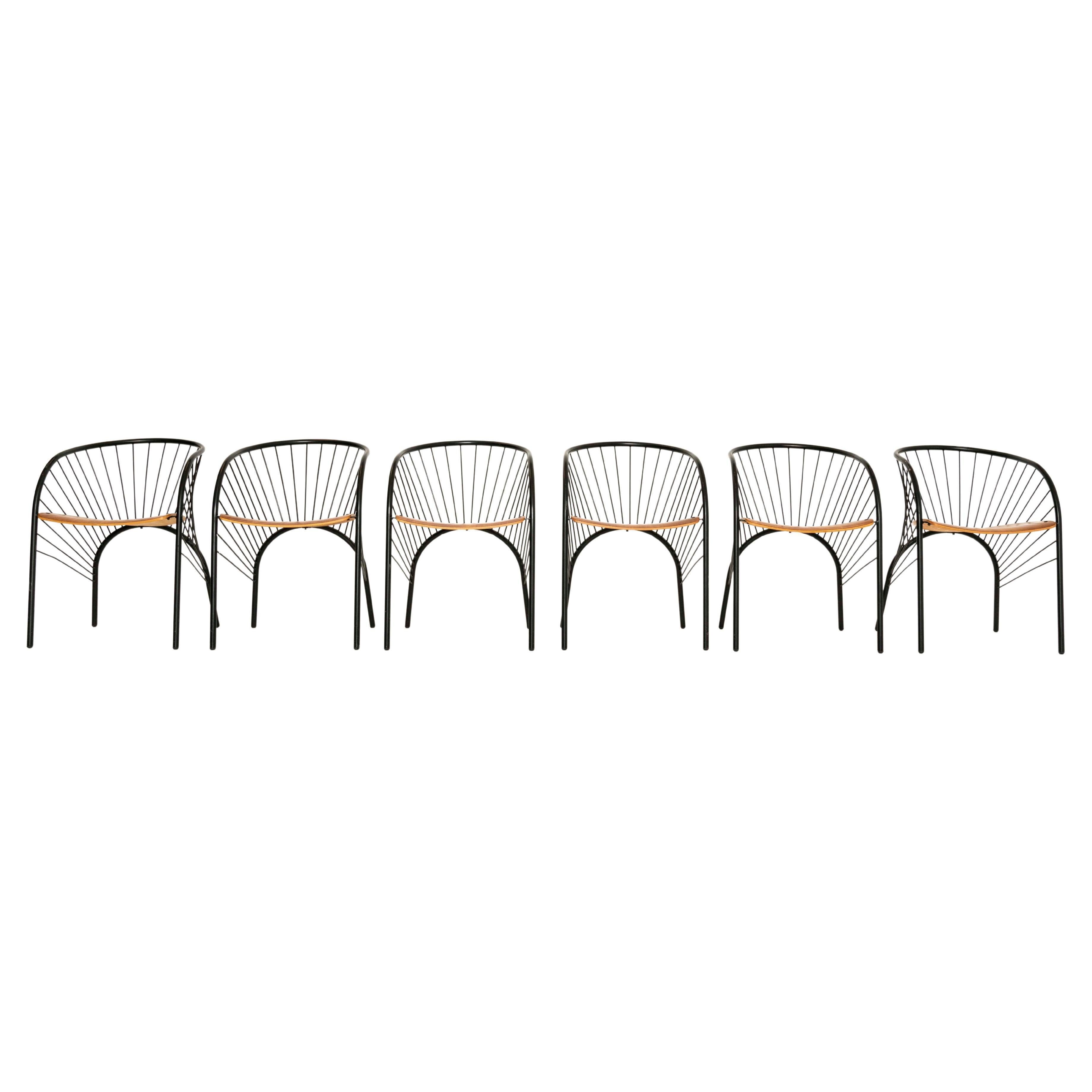 Set of Six 'Lizie' Dining Chairs for Pallucco by Regis Protiere, Italy, 1984 For Sale