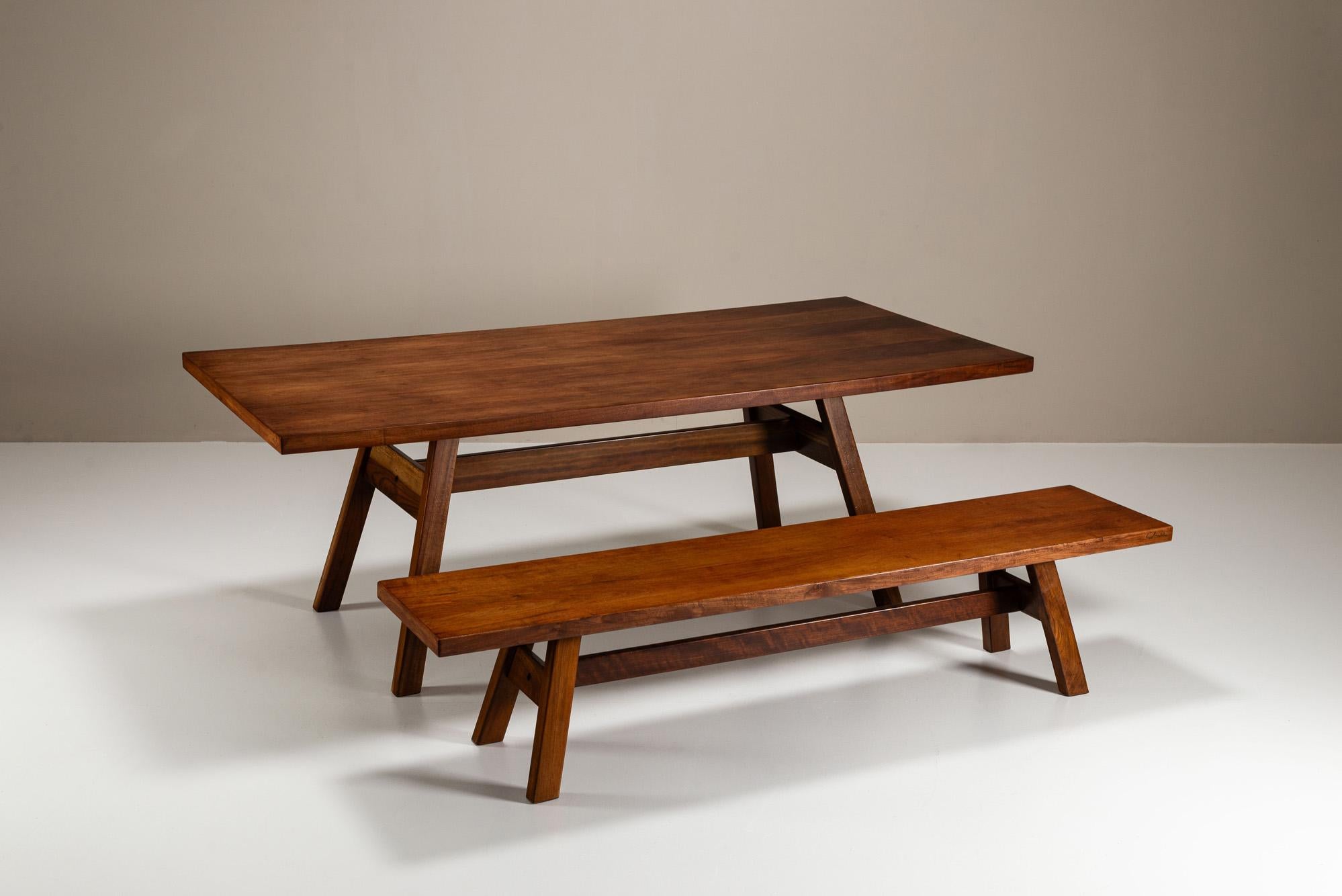 Italian Giovanni Michelucci 'Torbecchia' Dining Table and Bench for Poltronova, 1965 For Sale
