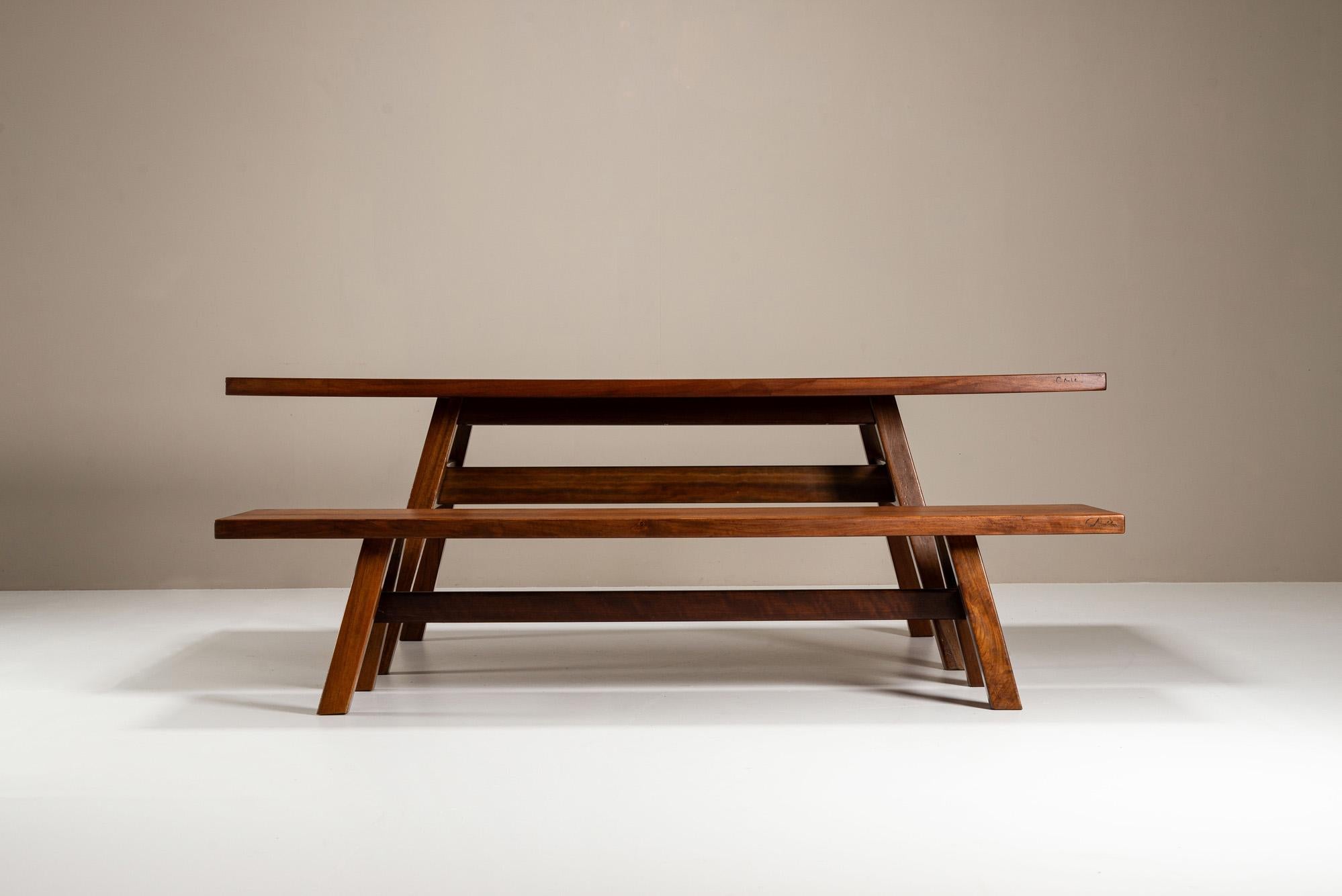 Mid-20th Century Giovanni Michelucci 'Torbecchia' Dining Table and Bench for Poltronova, 1965 For Sale