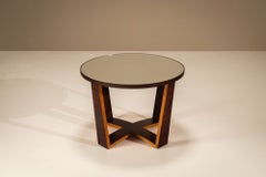 Italian Side Table with Mirrored Top and Geometrical Legs, 1940's