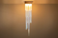 Ceiling Fixture with Blown Opaline Murano Glass Elements by Carlo Nason mod. LS