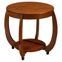 Amsterdam School Side Table in Oak with Curved Legs, circa 1920s