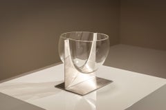 Carlo Nason Vase S509 aus Glas und Stahl, Italien, 1960er Jahre