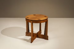 Amsterdam School, Art Deco, Side Table in Oak with Coromandel Accents, 1930's