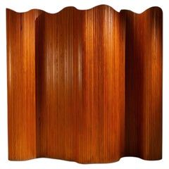 Joamin Baumann Tambour Folding Screen in Pinewood fo Bauman Fils & Cie, France
