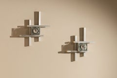 Lot de deux appliques Gaetano Sciolari en aluminium, Italie, années 1970