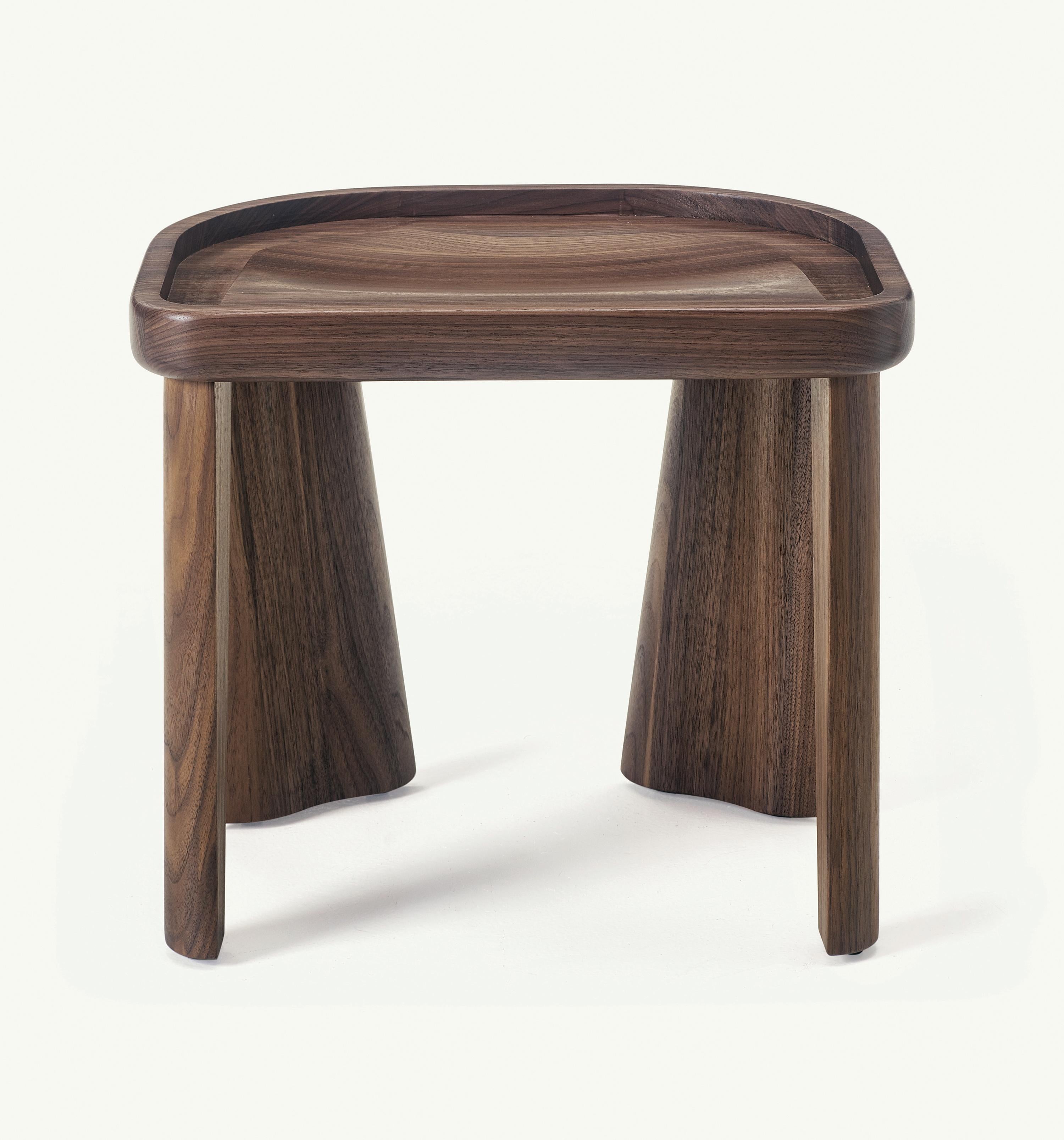 For Sale: Brown (Wood Walnut Natural) Cluster Stool in Carved, Solid Wood by Craig Bassam 2