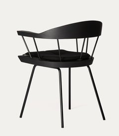 Spindle Chair in Solid, Carved Ebonized Ash and Steel Designed by Craig Bassam
