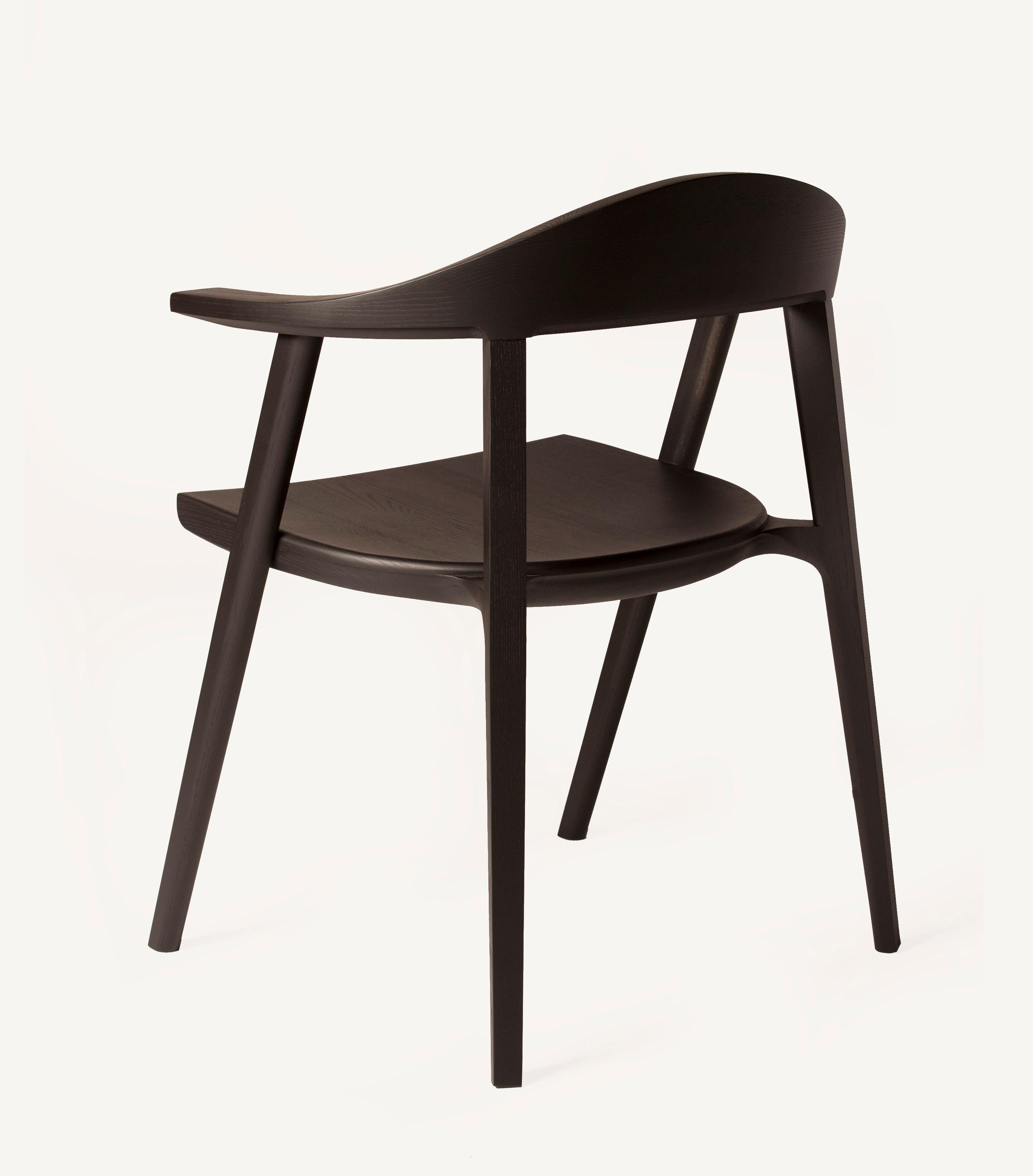 For Sale: Black (Wood Ebonized Ash) Mantis Chair in Carved, Solid Wood by Craig Bassam 2