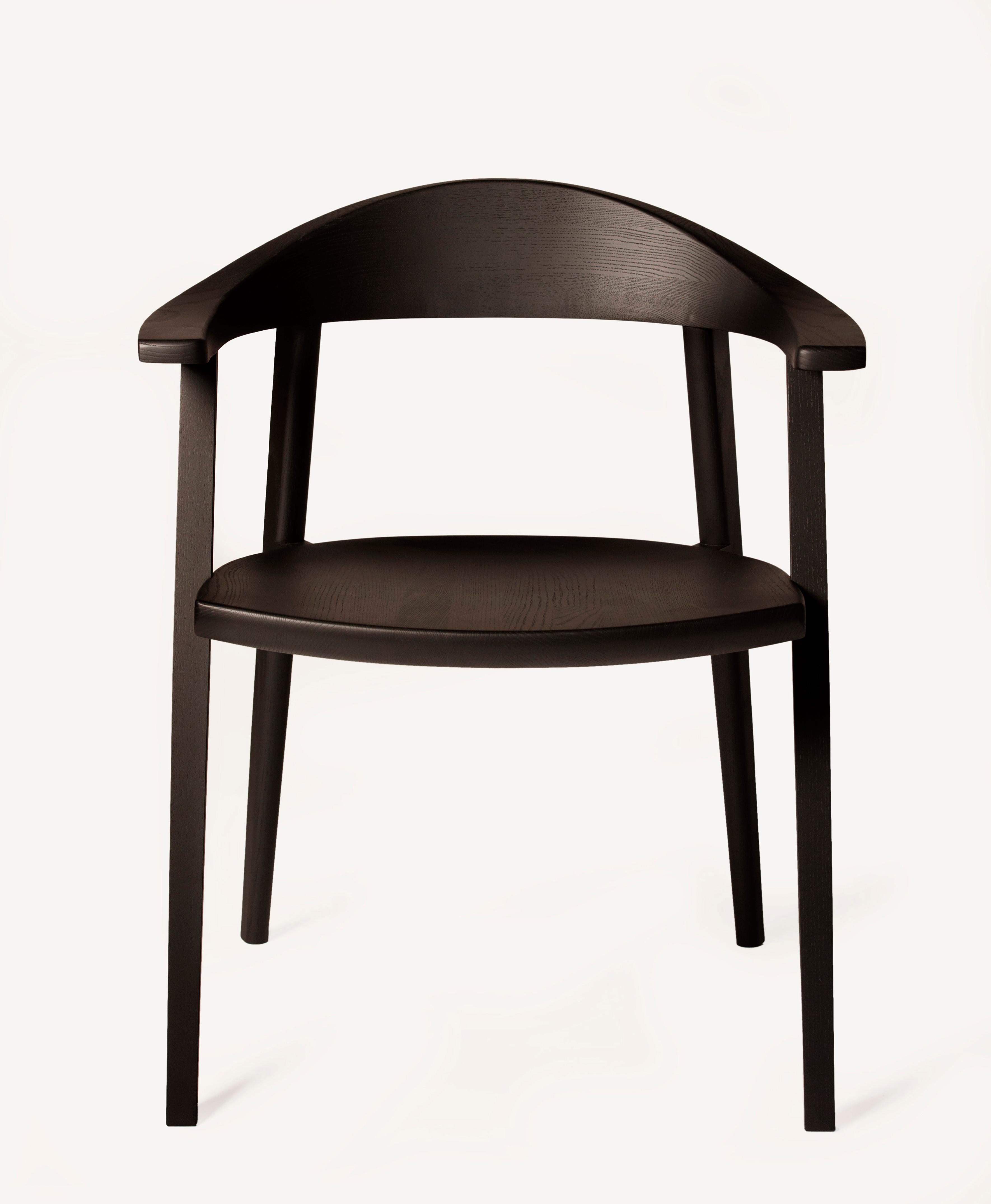 For Sale: Black (Wood Ebonized Ash) Mantis Chair in Carved, Solid Wood by Craig Bassam 3
