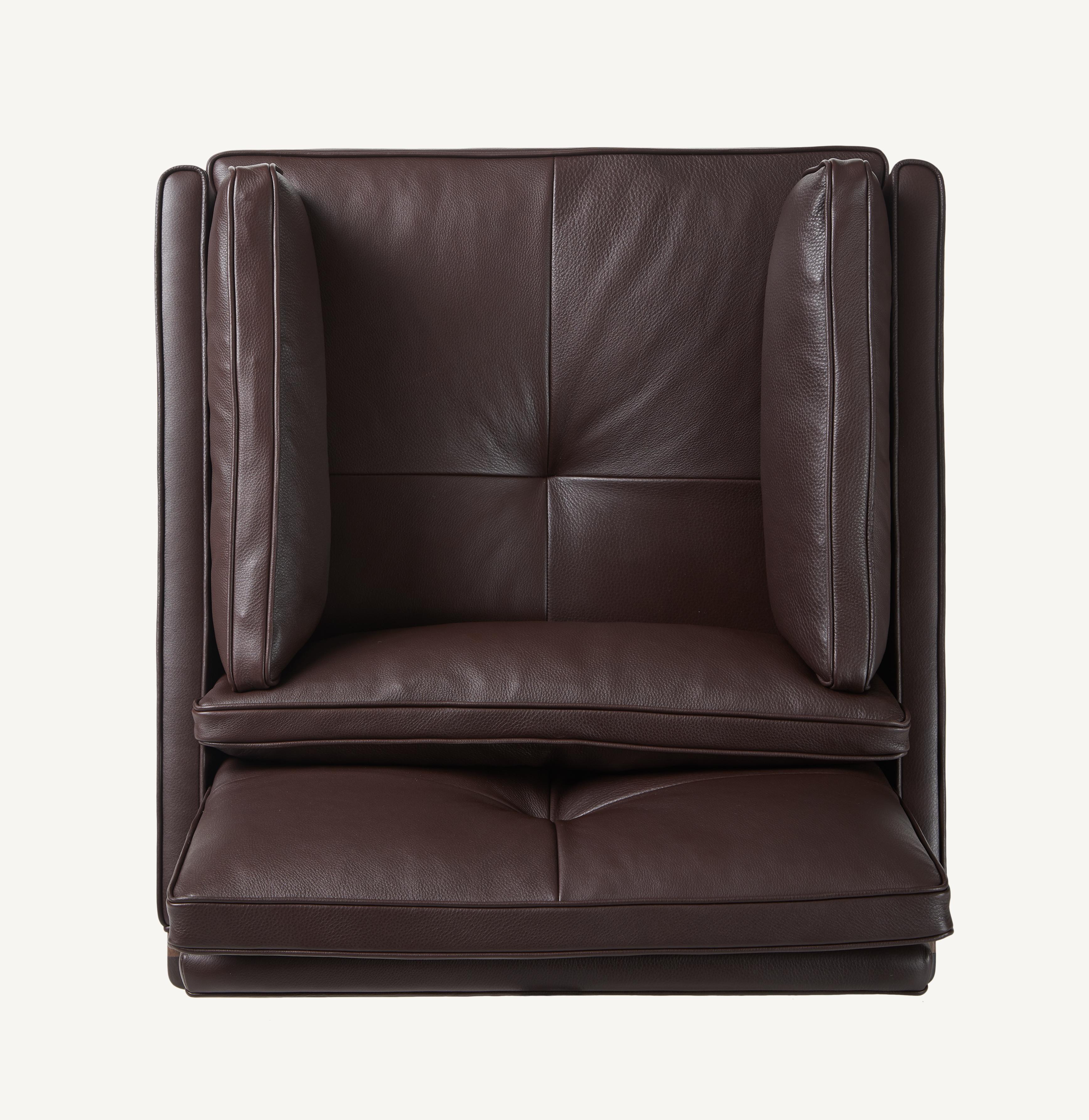 For Sale: Brown (Comfort 93287 Chocolate) Wood Frame Low Back Lounge Chair in Walnut Black Oil Designed by Craig Bassam 6