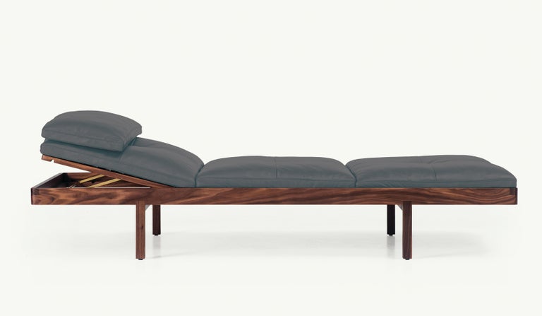 For Sale: Black (Elegant 91059 Anthracite) Daybed in Walnut and Leather Designed by Craig Bassam