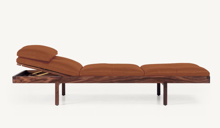 For Sale: Brown (Elegant 43807 British Tan) Daybed in Walnut and Leather Designed by Craig Bassam