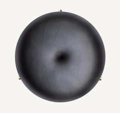 Circular Stool in Satin Brass and Leather Designed by Craig Bassam