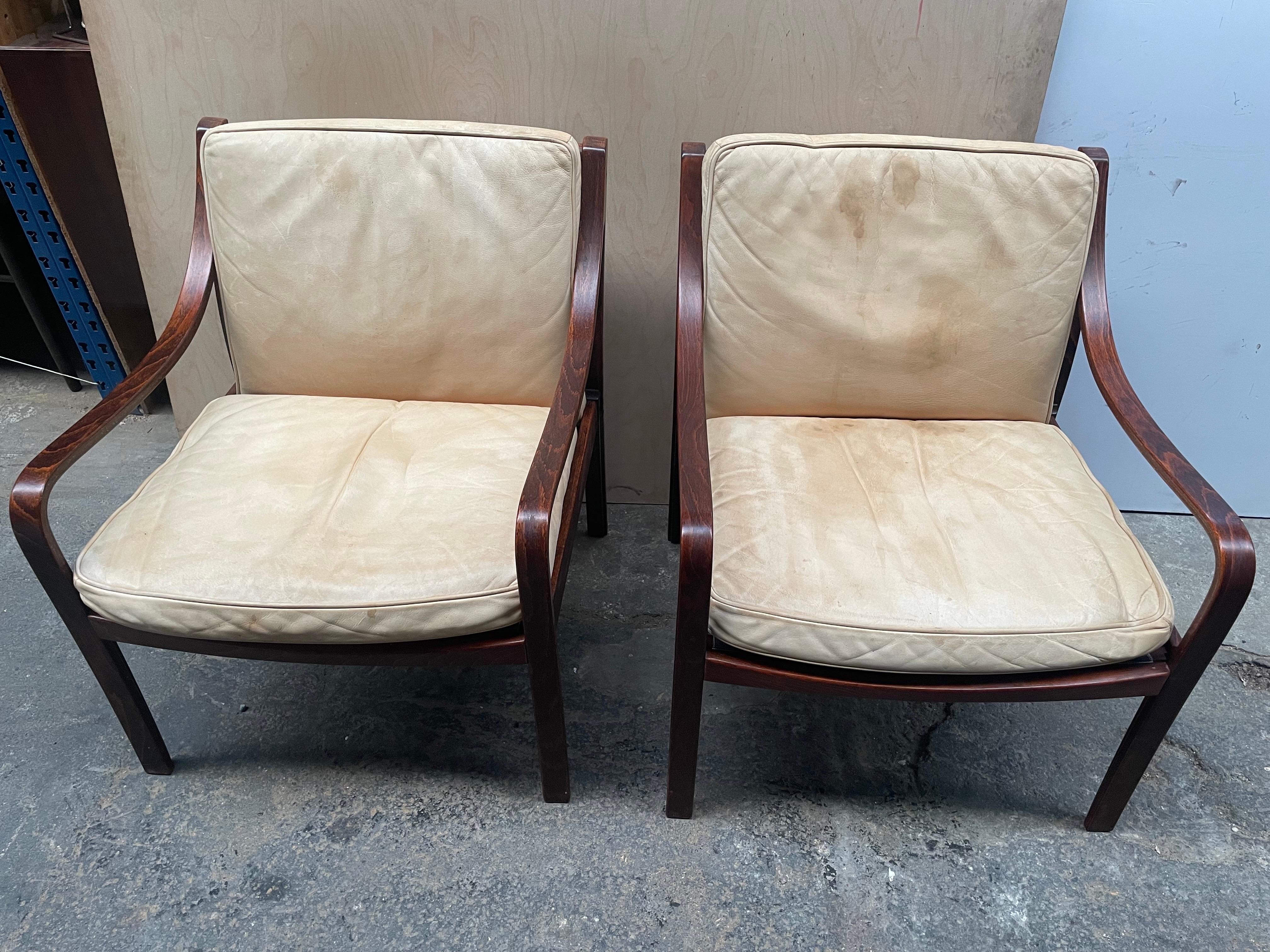 Pair of Lounge Chairs by Fredrik Kayser for Vatne Møbler, 1960s For Sale 2