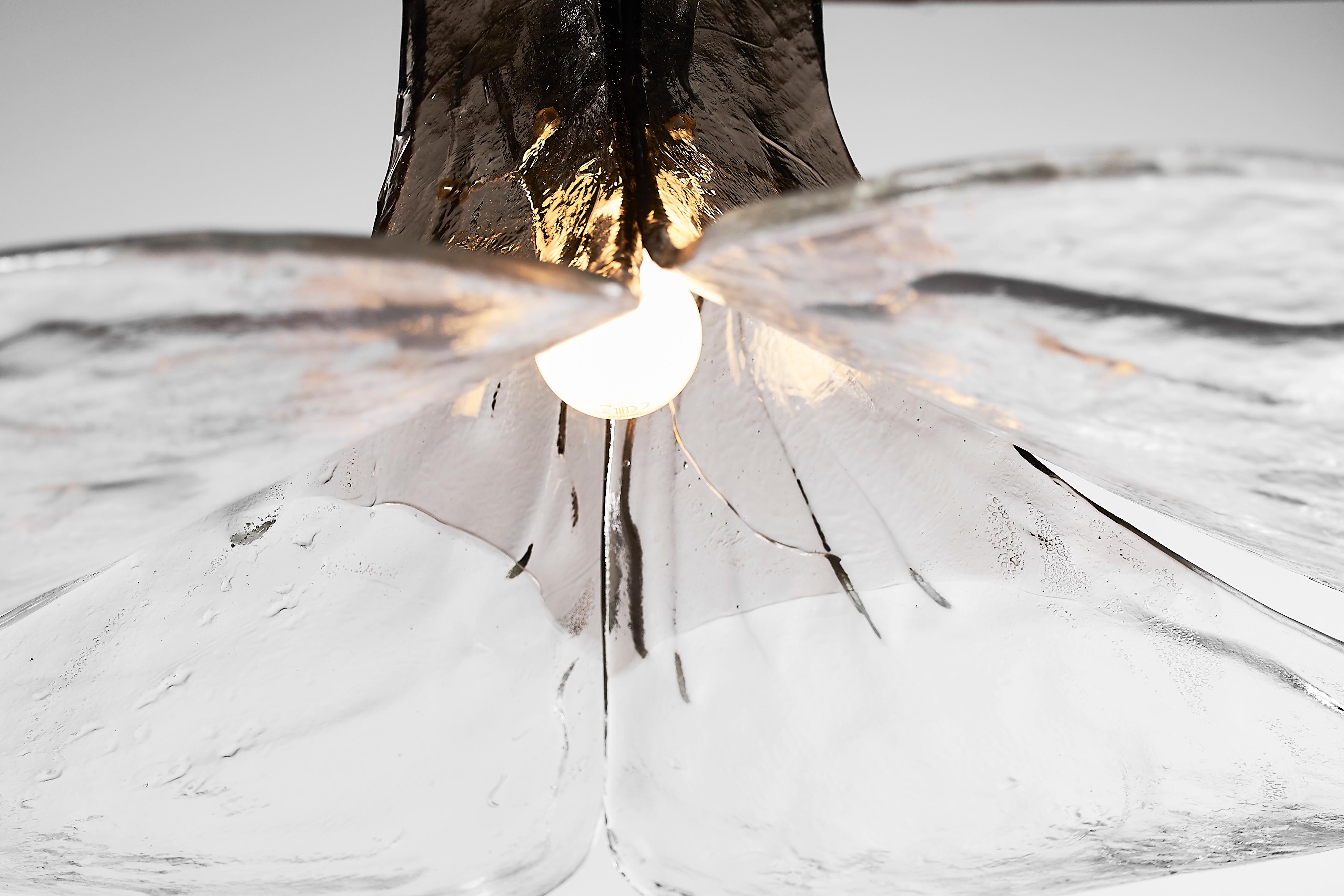 Large 1970s Tulip Murano Glass Pendant Lamp by Carlo Nason for Mazzega 2