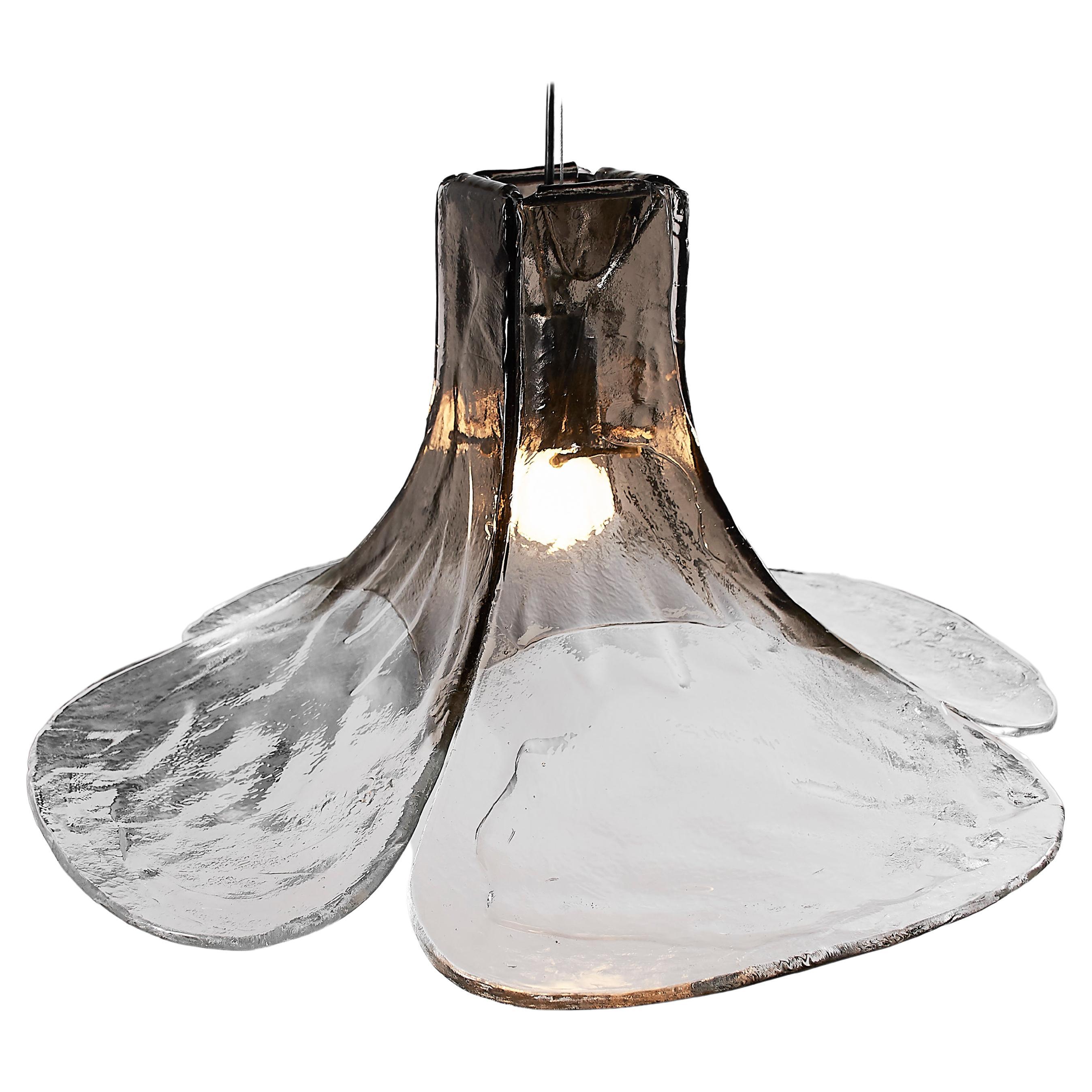 Large 1970s Tulip Murano Glass Pendant Lamp by Carlo Nason for Mazzega