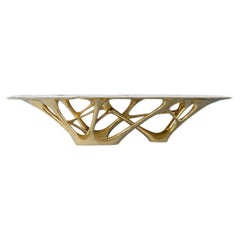 Hiper-polished Brass Dining Table, Lotus Dining Table by Zhipeng Tan