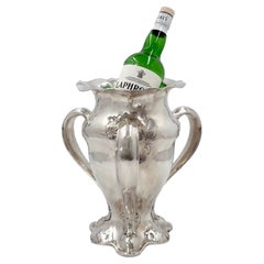 Gorham 0.9584 Silver Martelé Three-Handled Vase in Art Nouveau Style