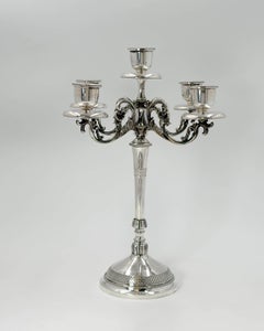 Pair of Italian Silver 5-Light Candelabra