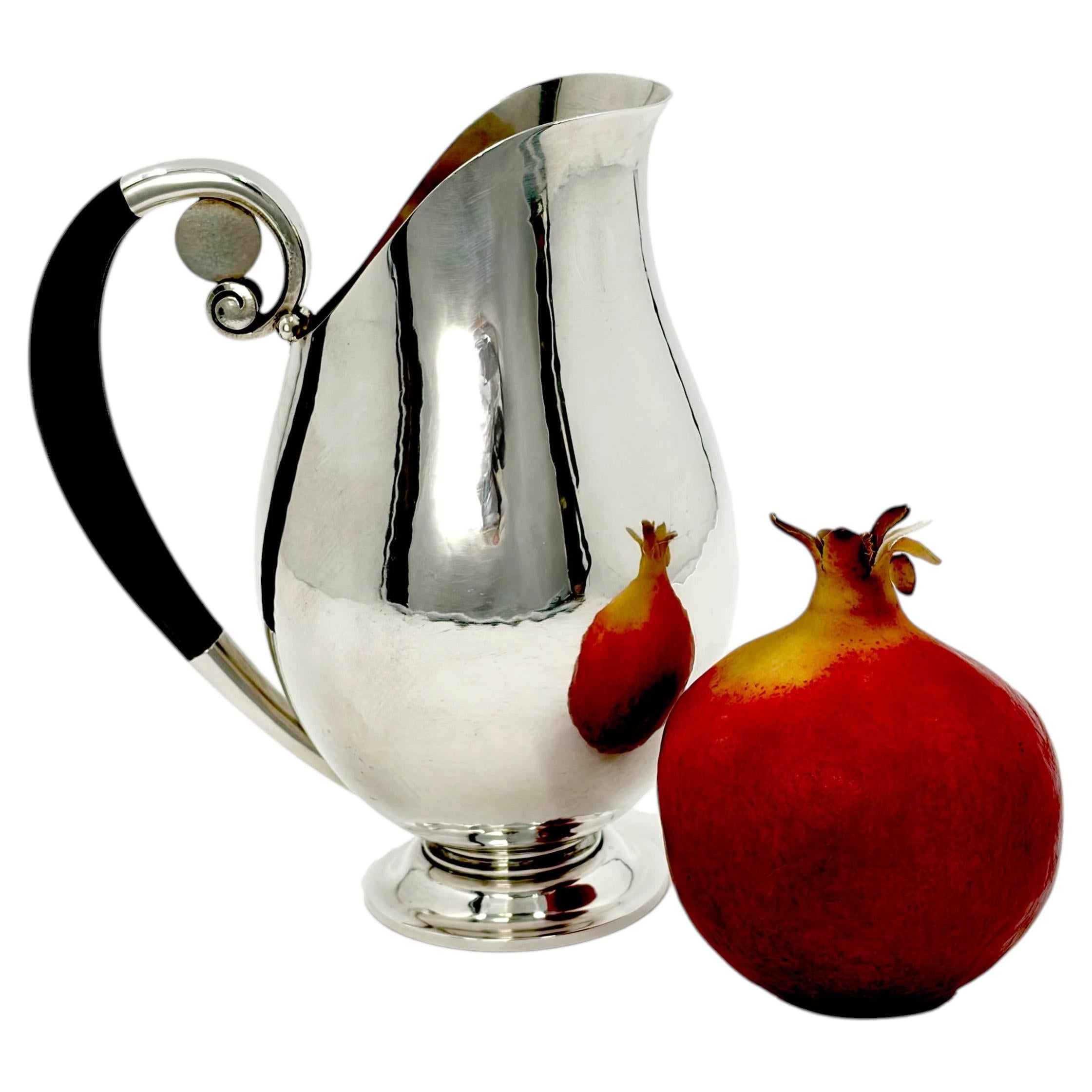 Georg Jensen Sterling Silver Water Pitcher in Pattern #321B For Sale