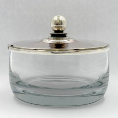 Georg Jensen Sterling Silver and Glass Marmalade/ Honey Bowl/ Jar #600C