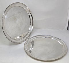 Pair of Georg Jensen Sterling Silver Platter Trays in Pattern #223I