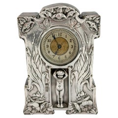Englische Sterling-Silber-Uhr von Deakin & Ansonia aus dem Jahr 1903 im Jugendstil