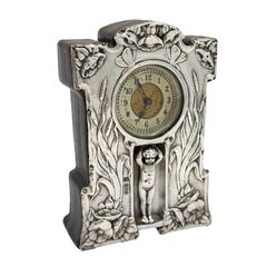 Englische Sterling-Silber-Uhr von Deakin & Ansonia aus dem Jahr 1903 im Jugendstil