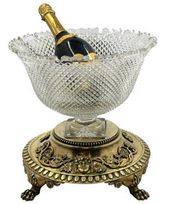 Paul Crespin 1810 Georgian Gilt Sterling Silver & Crystal Centerpiece