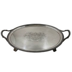 John Mewburn English Sterling Silver Georgian Tray from 1814