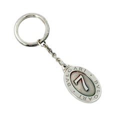Bulgari Bvlgari Schlüsselanhänger „Lucky 7“ aus Sterlingsilber, neu und originalverpackt