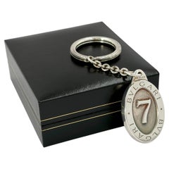 Bulgari Bvlgari Sterling Silver Lucky 7 Keychain New in Box