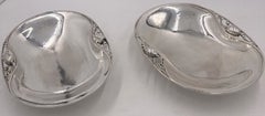 Georg Jensen Pair of Sterling Silver Oval Bowls in Blossom Pattern #2B