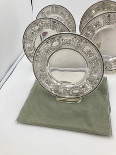 Gorham Set of 12 Sterling Silver Bread/ Dessert Plates in Maintenon Pattern 1926