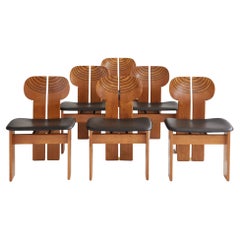 Used Set of 6 dining room "Africa" by Afra and Tobia Scarpa, Maxalto 1975