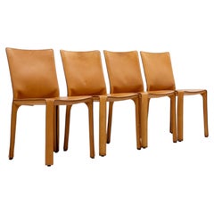 Italian Mario Bellini for Cassina CAB 412, Set of four, 1990s - Natural Leather