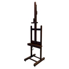 19th-century adjustable oak painter's easel