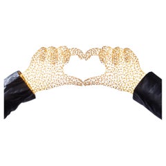 Bejewelled Hand (Gold) by Ango - Art Object with Light and Luminosity