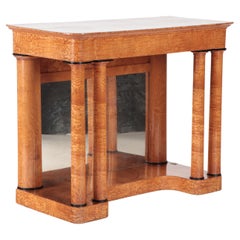 Nineteenth Century Figured Elm Console Resting on Four Round Doric Style Columns