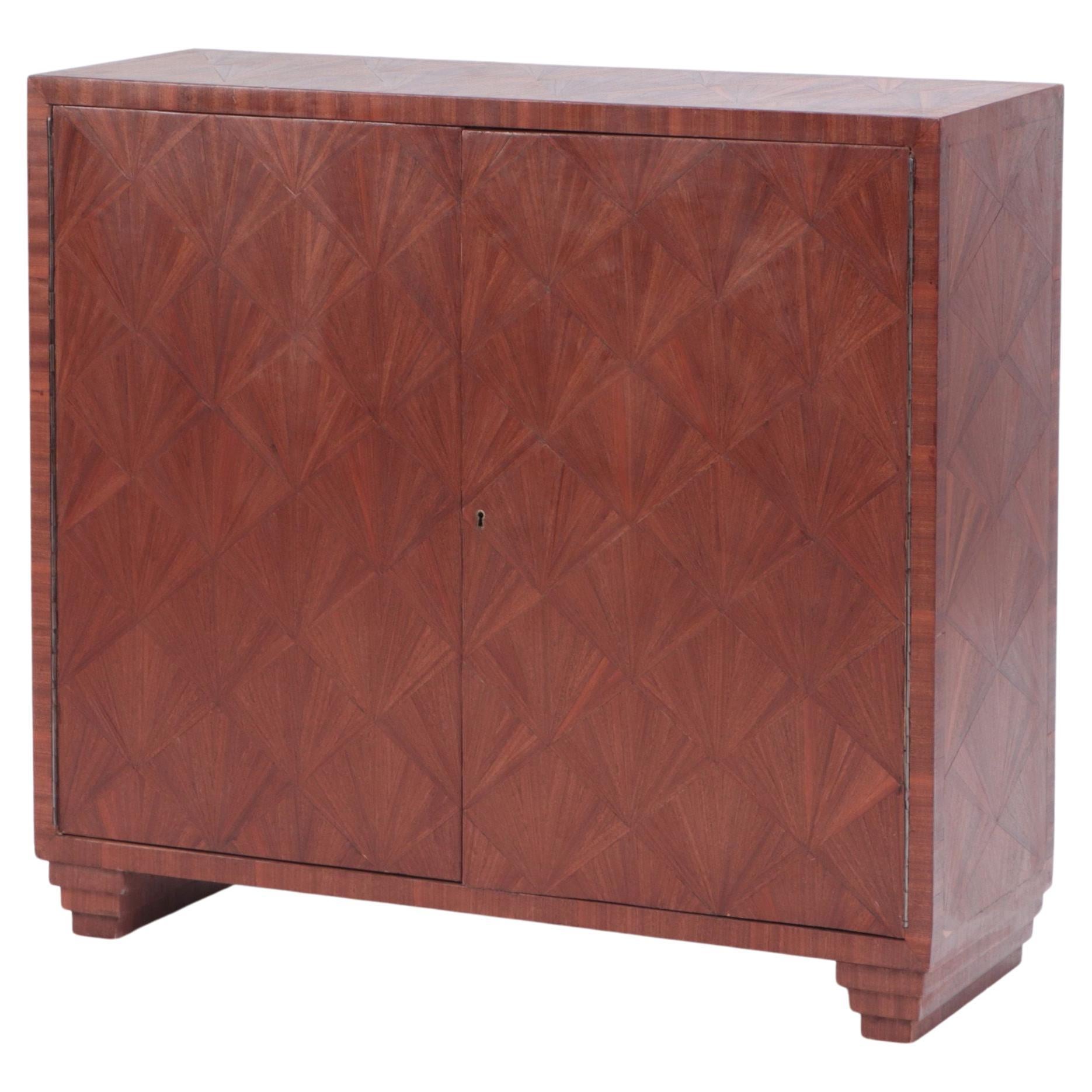 Inlaid Two Door Cabinet in the Manner of Jean Michel Frank, Contemporary For Sale